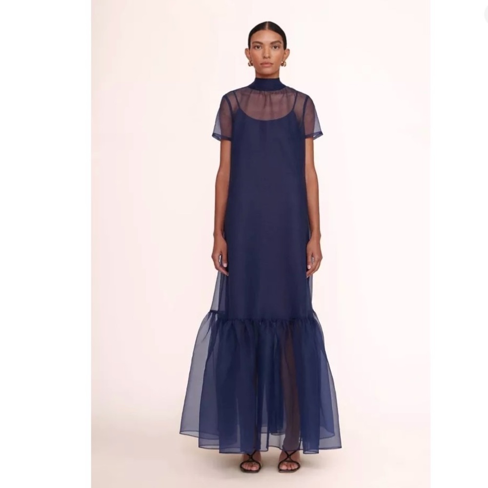 Staud Calluna Dress Navy Size Small Retail $495